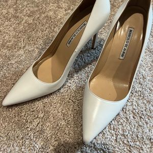 White Manolo Blahnik pumps 38 1/2 bridal